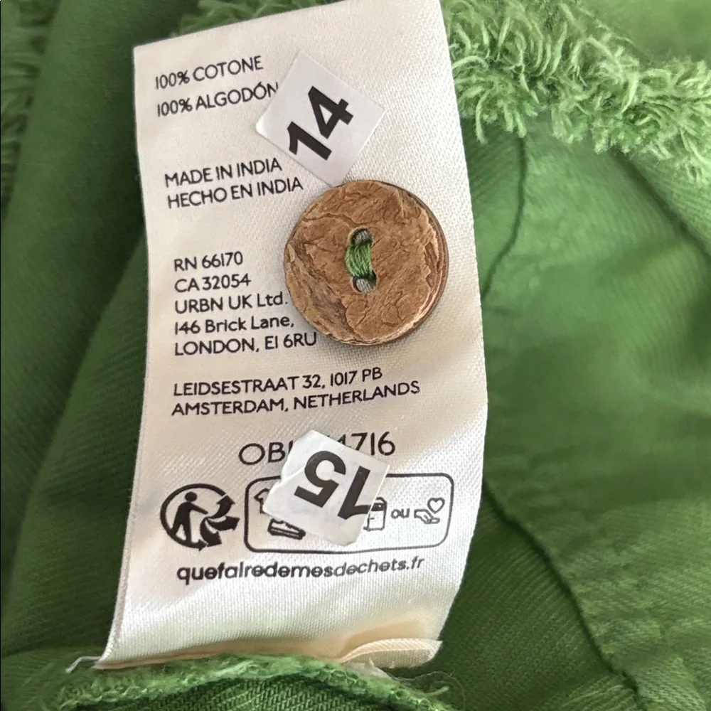 Pilcro Kyla Cotton Flounce Mini Dress in Green - NWOT - Size Small - Picture 11 of 11